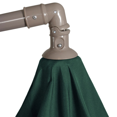10ft Offset Outdoor Patio Umbrella With Hand Crank  Hunter Green