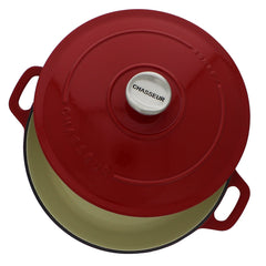 French Enameled Cast Iron Braiser With Lid, 1.8-Quart, Red