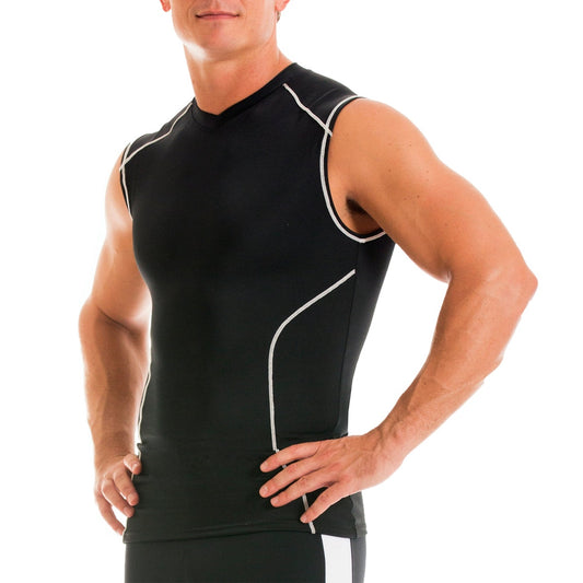 Insta Slim Activewear Compression Contrast Stitching V-Neck MA0013