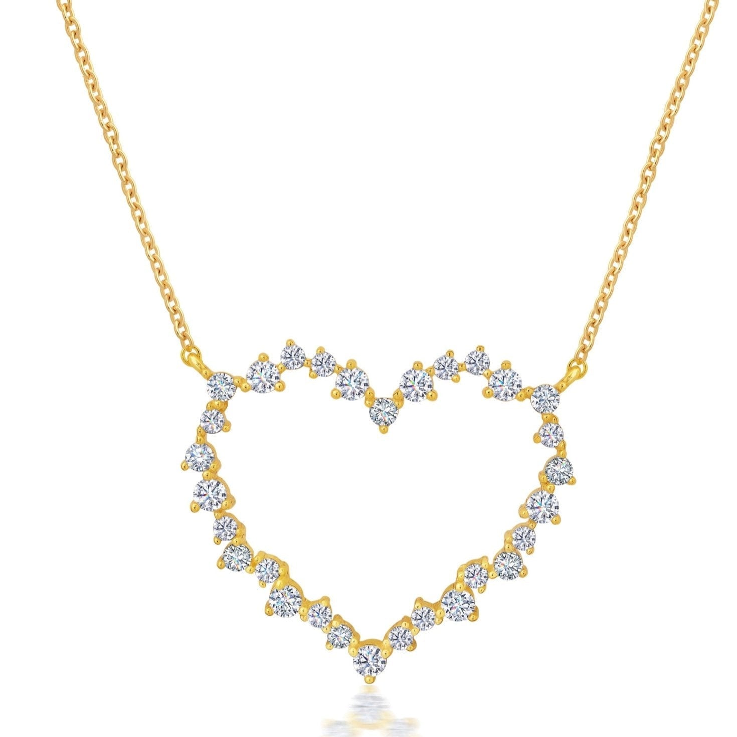  CRISLU Adore Open Heart Necklace in Gold - 18kt Yellow Gold - Bonton