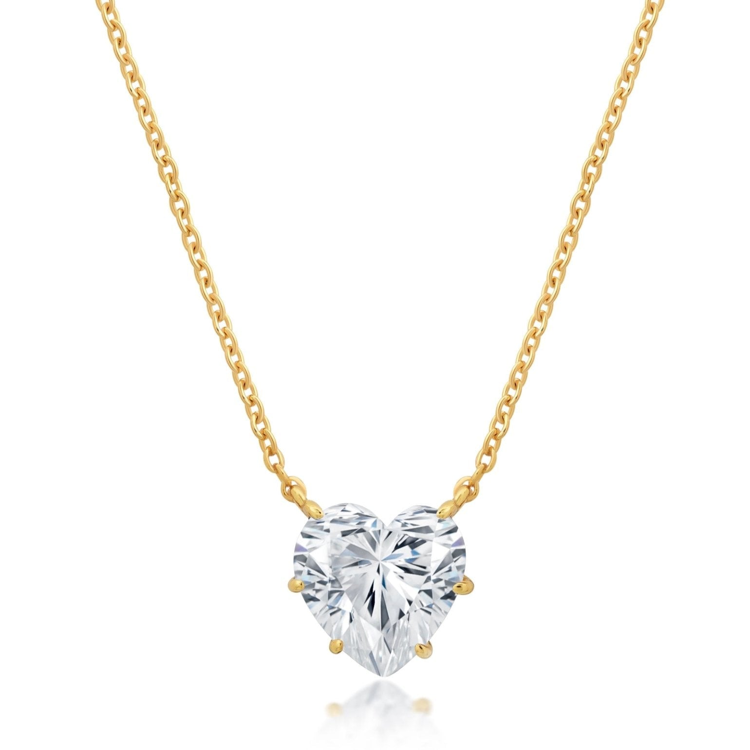 CRISLU Adore Pendant Heart Necklace in Gold - 18kt Yellow Gold - Bonton