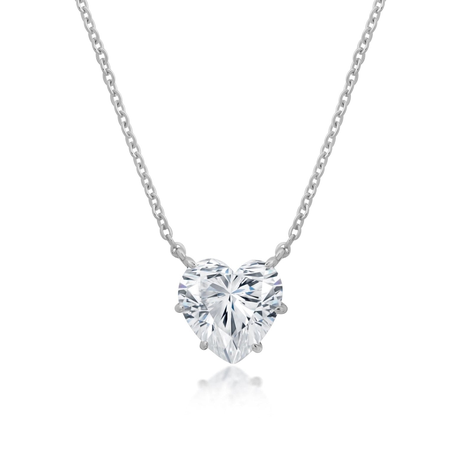  CRISLU Adore Pendant Heart Necklace in Platinum - Pure Platinum - Bonton