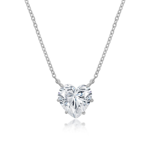 Adore Pendant Heart Necklace in Platinum