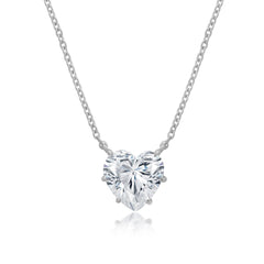 Adore Pendant Heart Necklace in Platinum