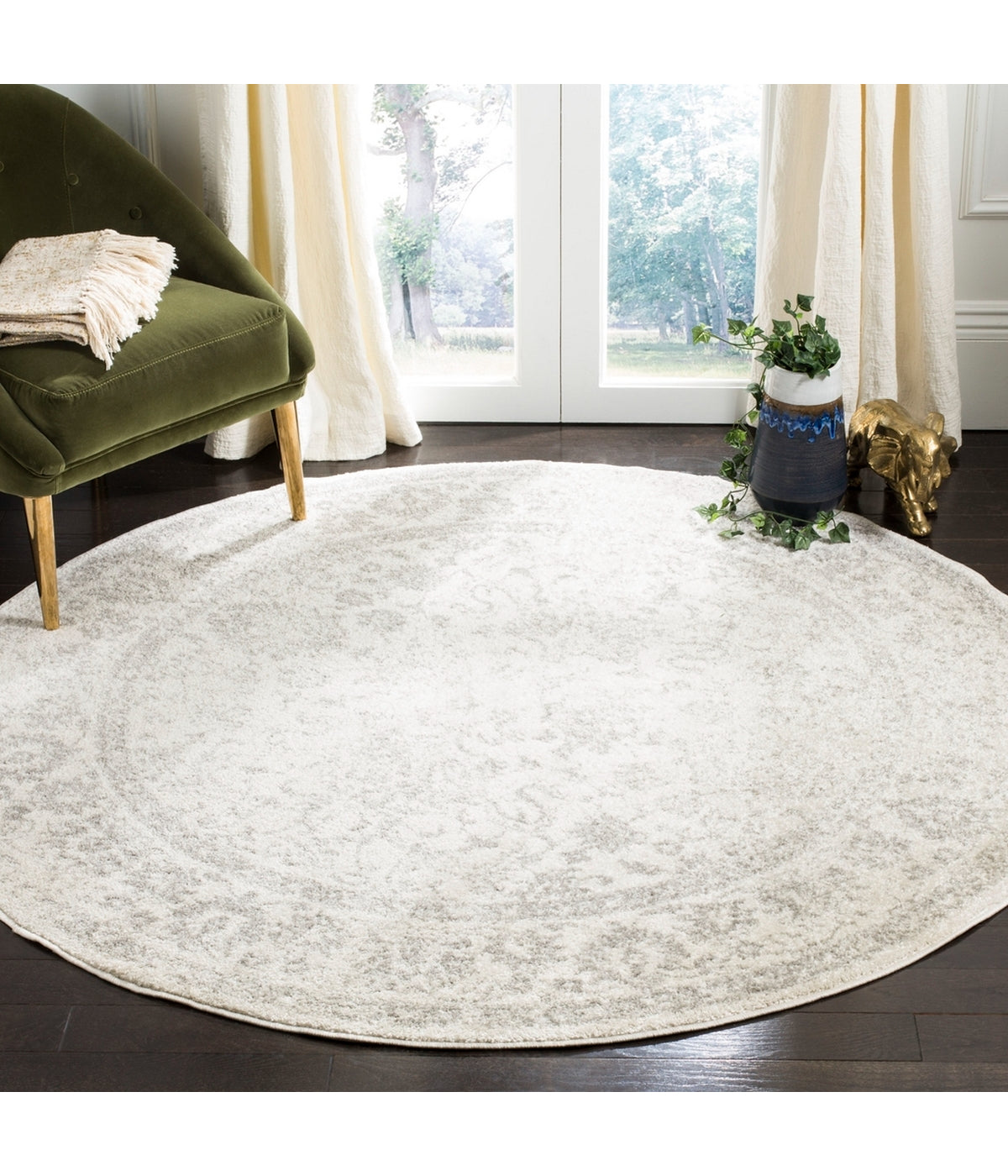  Safavieh Adirondack 109 Ivory/Silver Rug - Ivory/Silver - Bonton