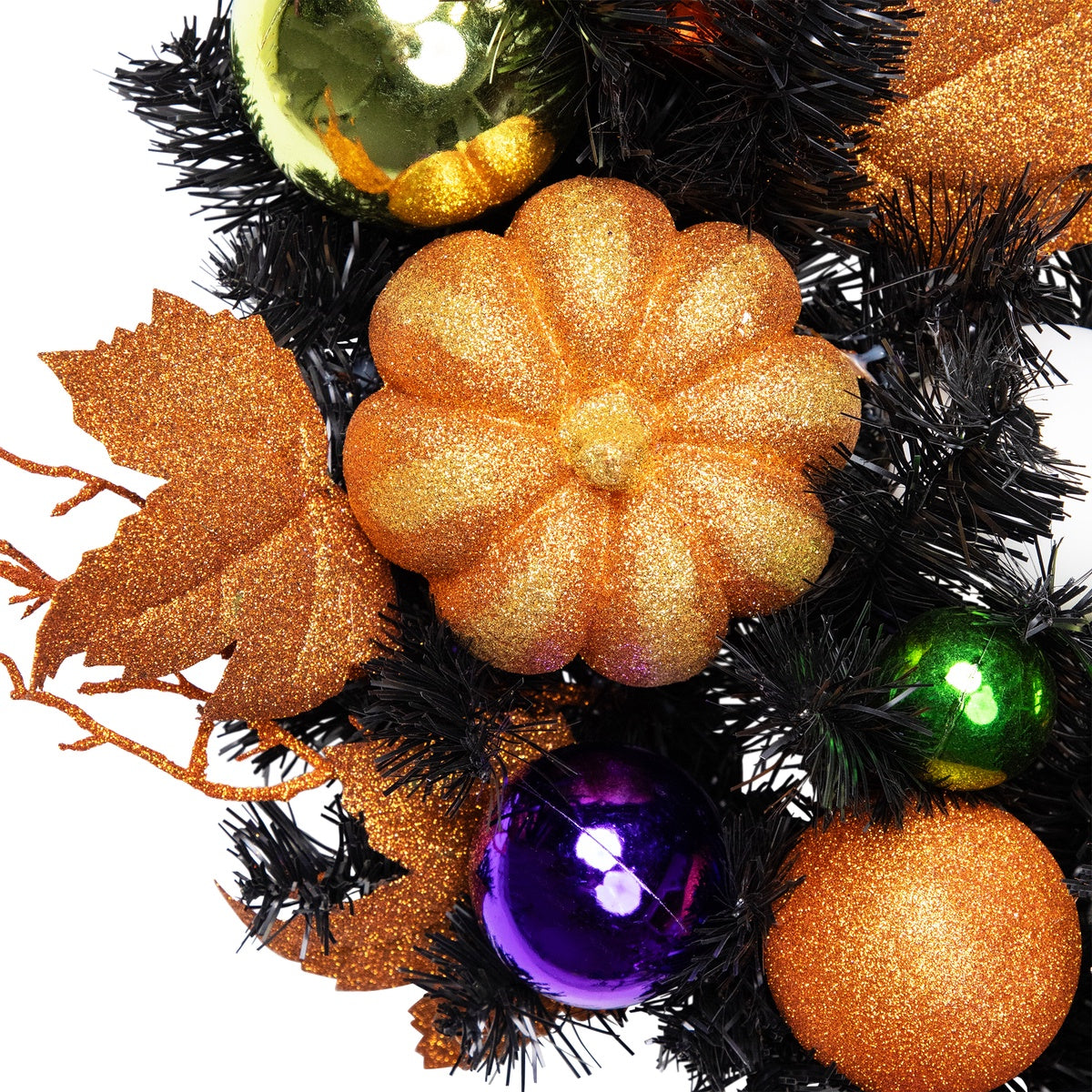  Northlight Jack-O-Lantern in Witches Hat Halloween Pine Wreath  24-Inch  Unlit - Default Title - Bonton