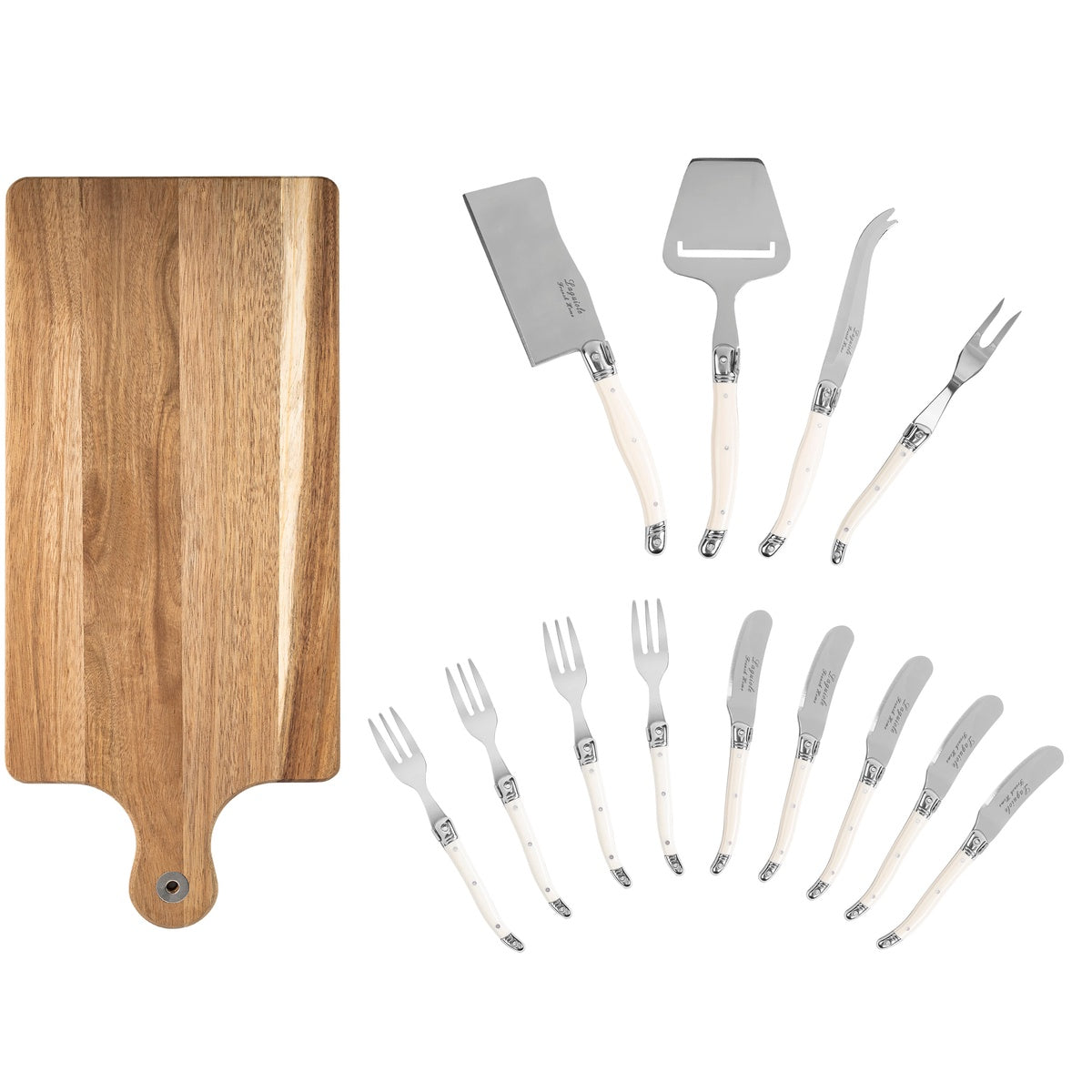  French Home 14-Piece Laguiole Charcuterie Set With Wood Serving Board - Default Title - Bonton