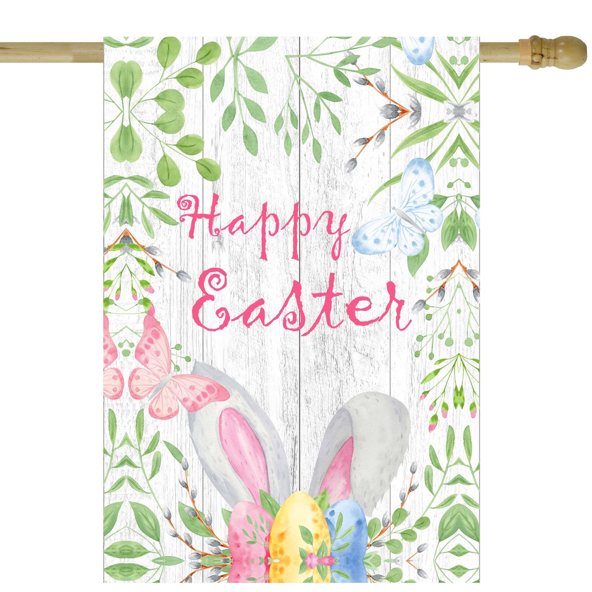  Northlight Happy Easter Bunny Ears Outdoor House Flag 28