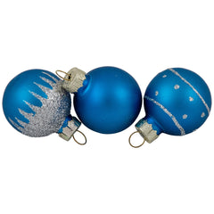 Set of 20 Glass Christmas Decorations and Tree Topper 1.25" (35mm)