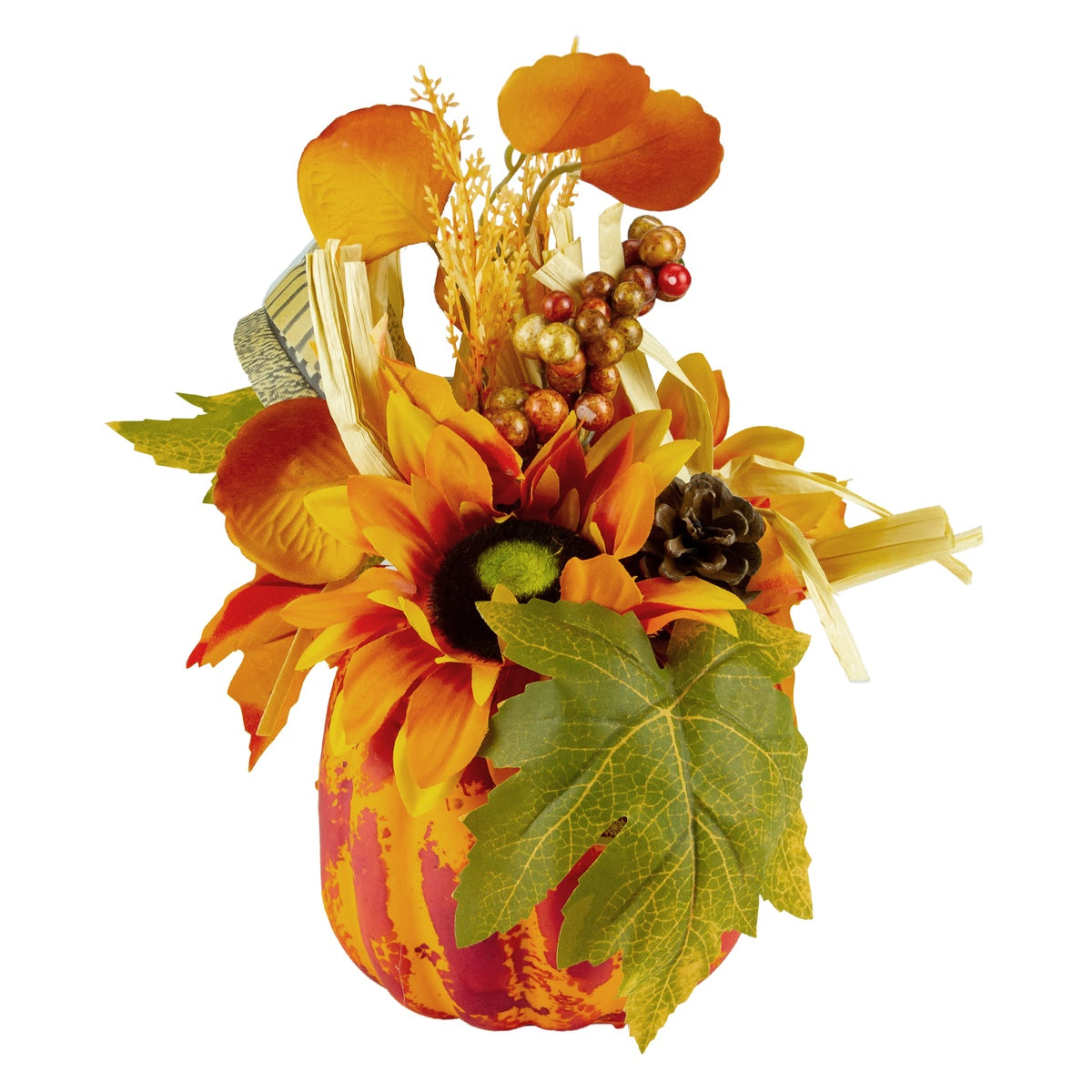  Northlight Floral Pumpkin Autumn Harvest Decoration - 12