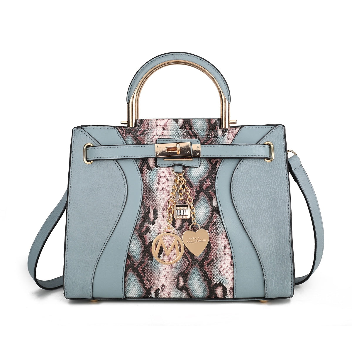  MKF Collection Cassia Snake Embossed Vegan Leather Womens Satchel Handbag - Snake Black - Bonton