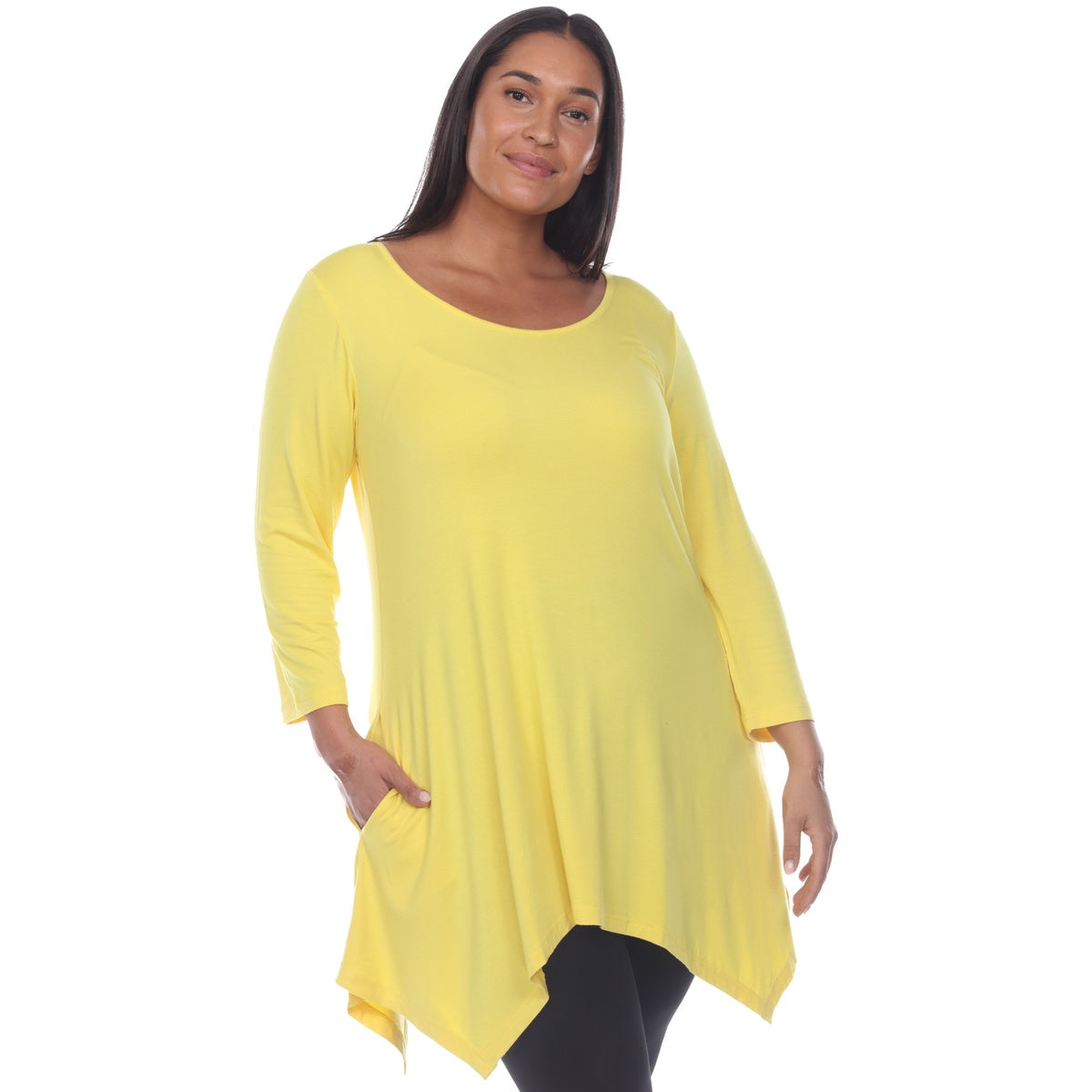  White Mark Plus Size Makayla Tunic Top - 1X - Bonton