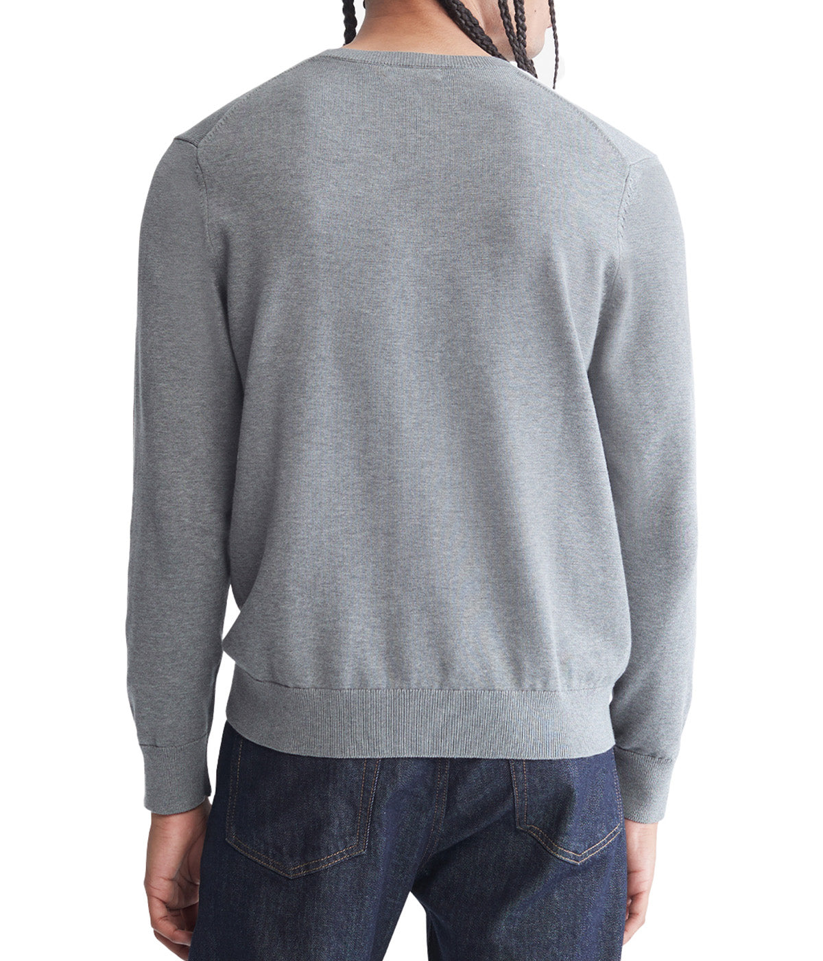  Calvin Klein Long Sleeves Supima Crew 1 - Medium Gray Heather - Bonton