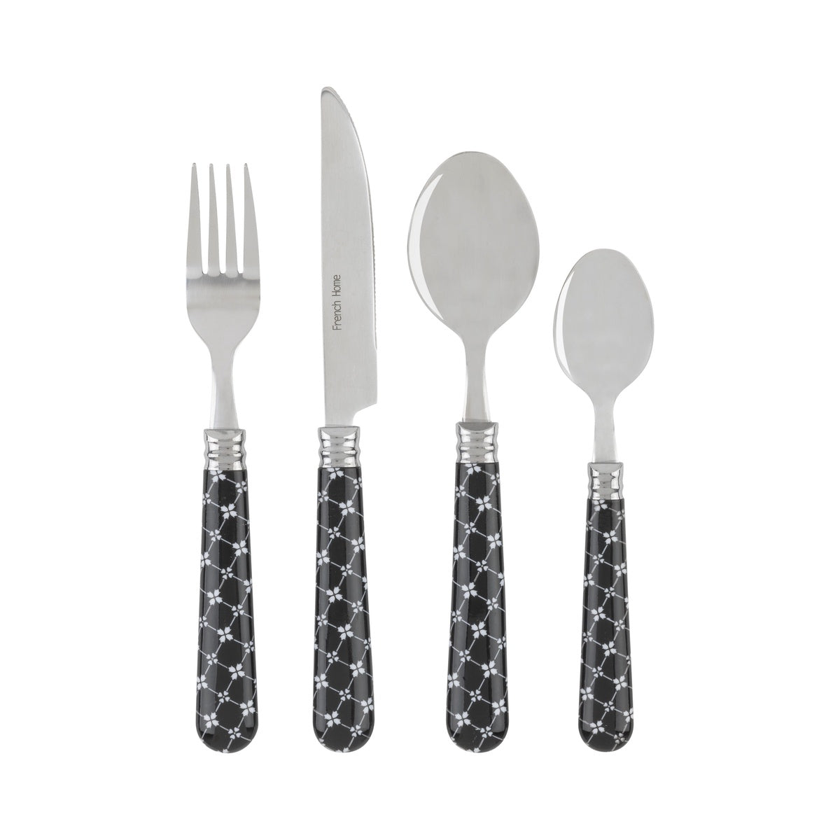  French Home Bistro 16-Piece Stainless Steel Flatware Set, Service for 4, Abstract Butterfly - Default Title - Bonton