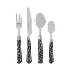 Bistro 16-Piece Stainless Steel Flatware Set, Service for 4, Abstract Butterfly