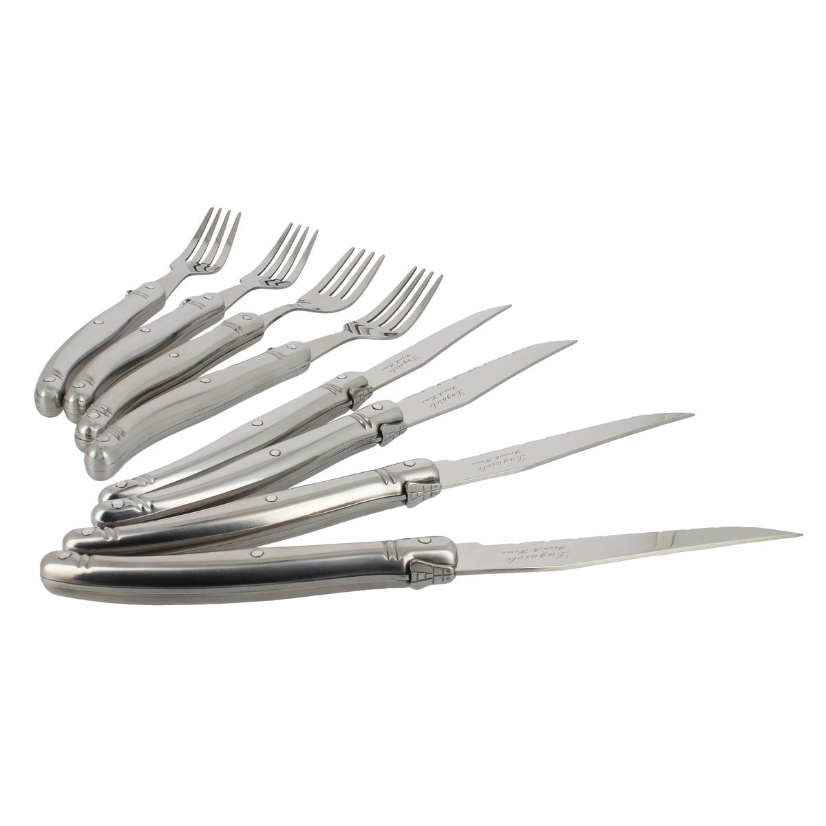  French Home 8 Piece Laguiole Stainless Steel Steak Knife and Fork Set - Default Title - Bonton