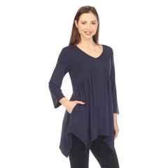 Women's Empire Waist V-Neck Tunic Top