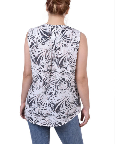 Sleeveless Pintucked Blouse