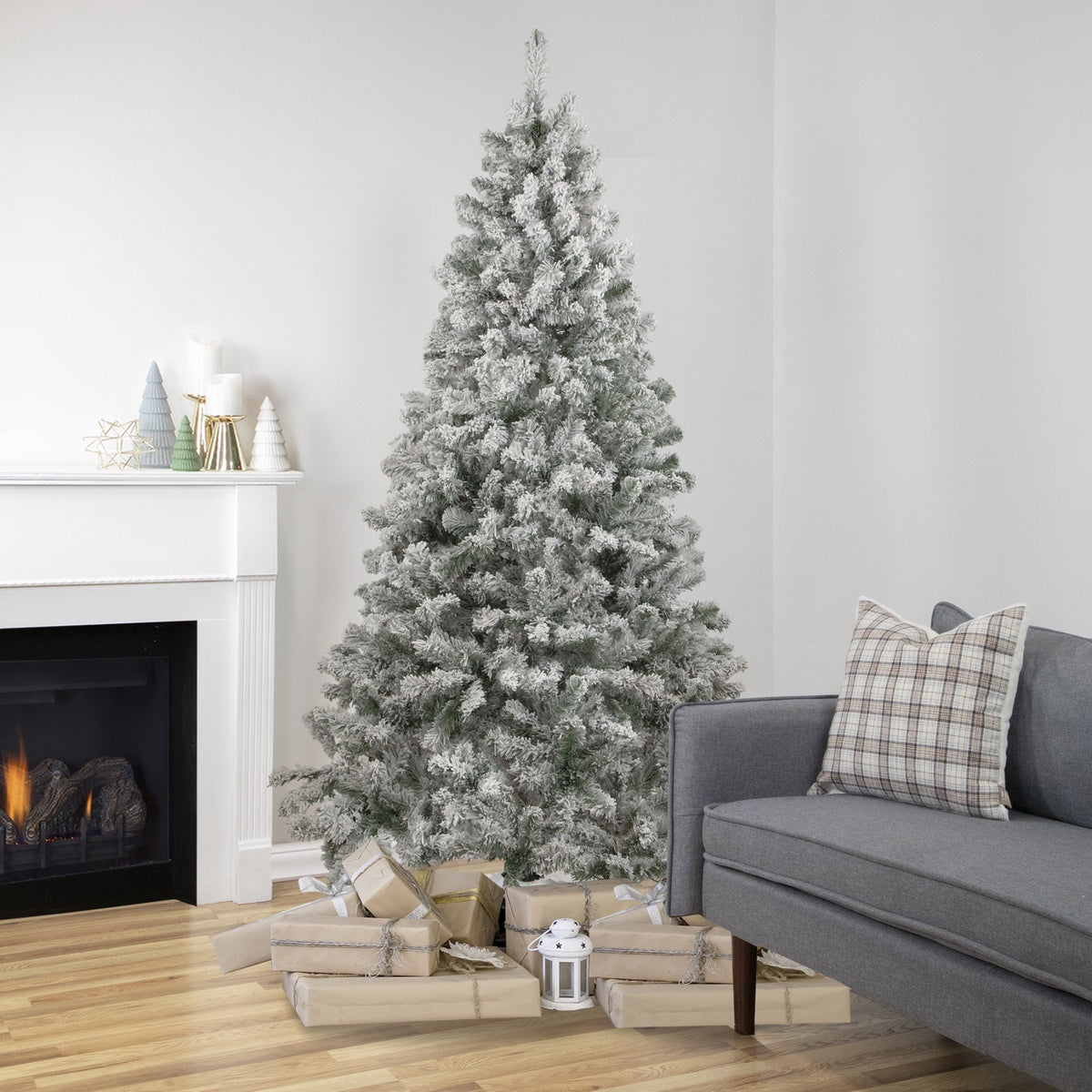  Northlight Medium Heavily Flocked Madison Pine Artificial Christmas Tree - 6.5' - Unlit - Default Title - Bonton