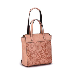 Shia 3D Embossed Floral Convertible Shoulder Bag/Backpack