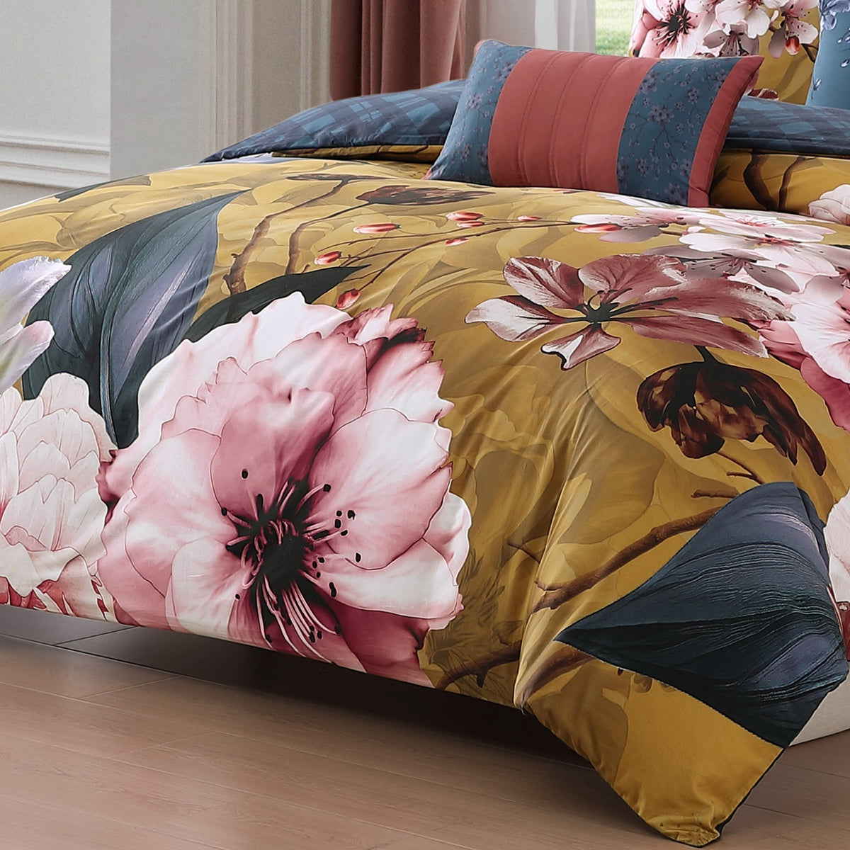  Bebejan Bebejan Golden Bounty 5 Piece Reversible Comforter Set - QUEEN - Bonton