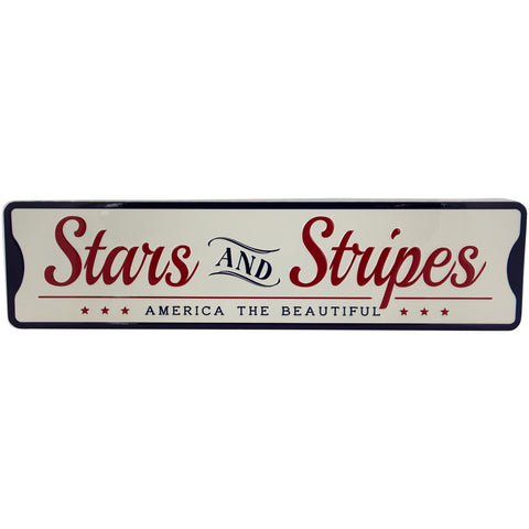 Stars and Stripes Americana Metal Wall Sign - 23.5"