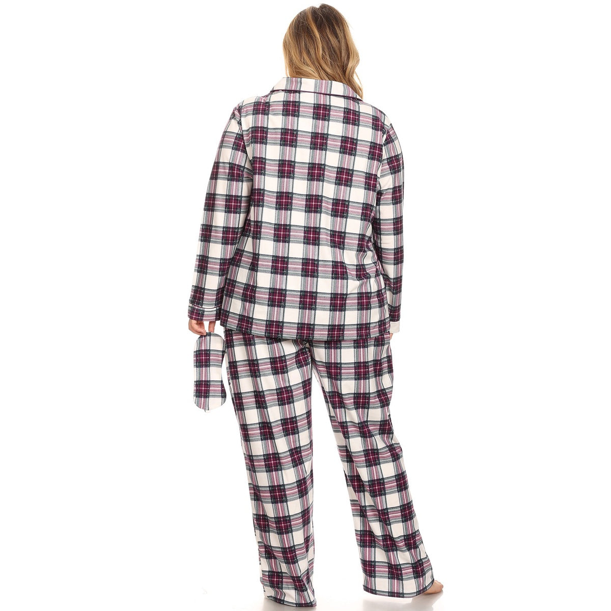  White Mark Plus Size Three-Piece Pajama Set - 1X - Bonton