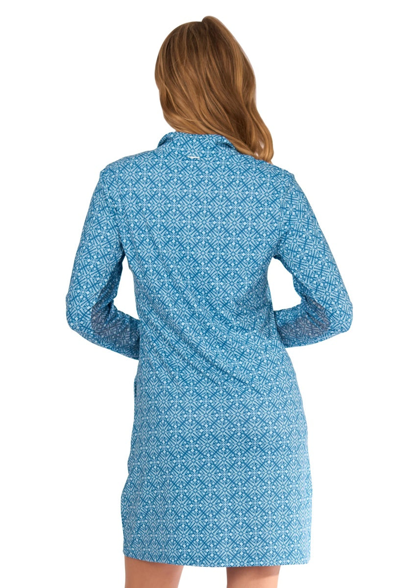  Cabana Life Camden Leaf 1/4 Zip Sport Dress - L - Bonton