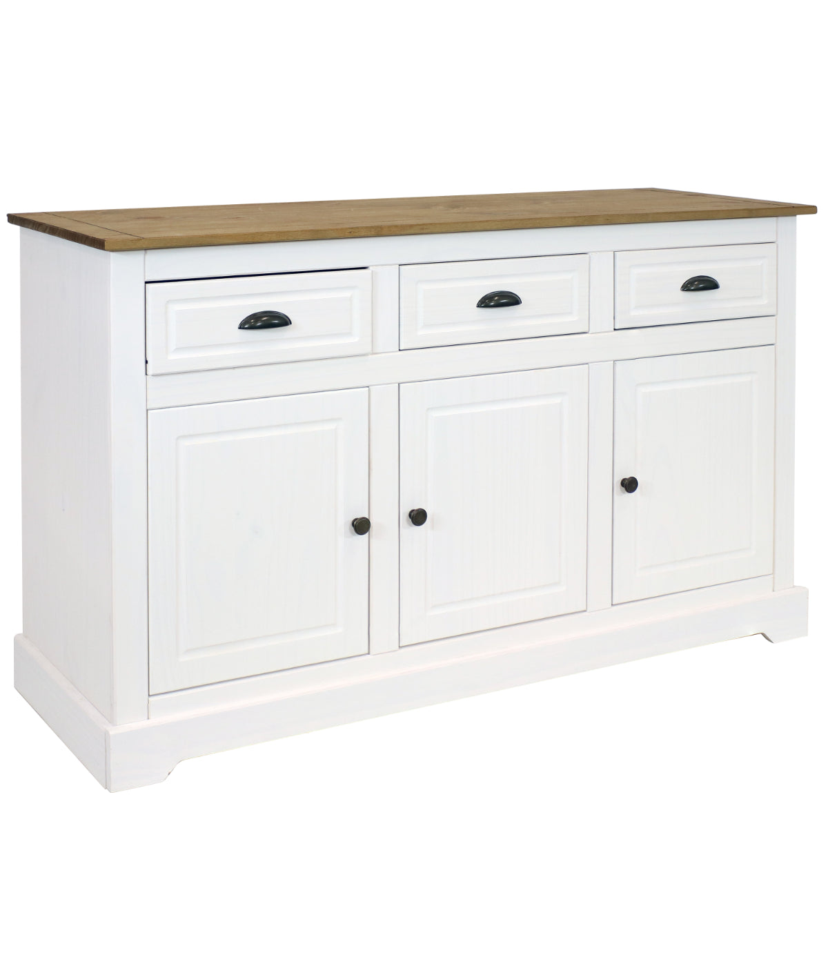  Sunnydaze Decor Solid Pine Sideboard with 3 Drawers & 3 Doors - White - Bonton