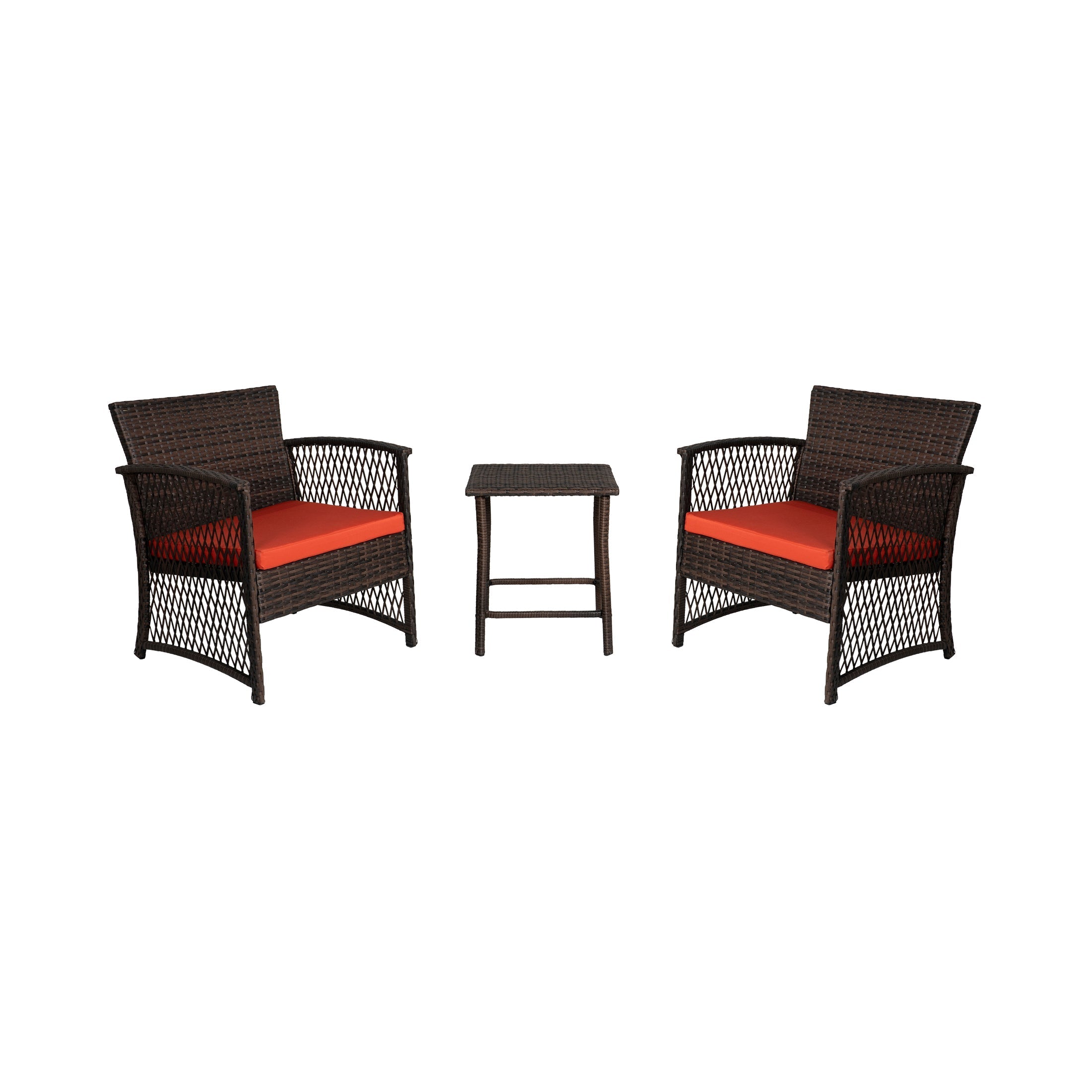  Westin Furniture 3-Piece Outdoor Patio Seating Conversation Set - Coffee/Beige - Bonton