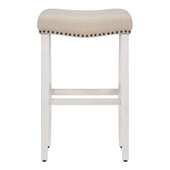 29" Upholstered Backless Saddle Seat Bar Stool