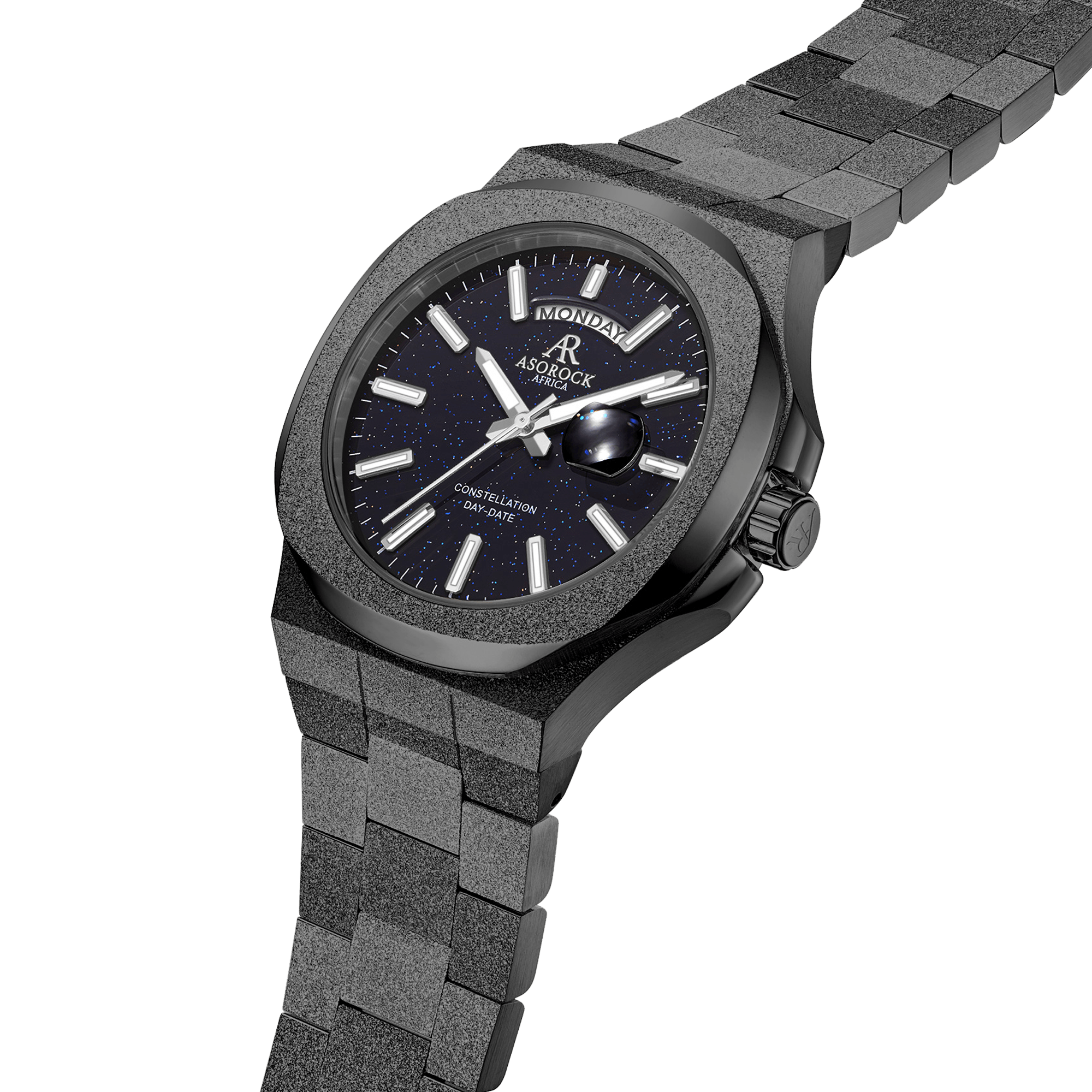 All Black frosted stardust Constellation Day-Date by ASOROCK WATCHES - Default Title - Bonton