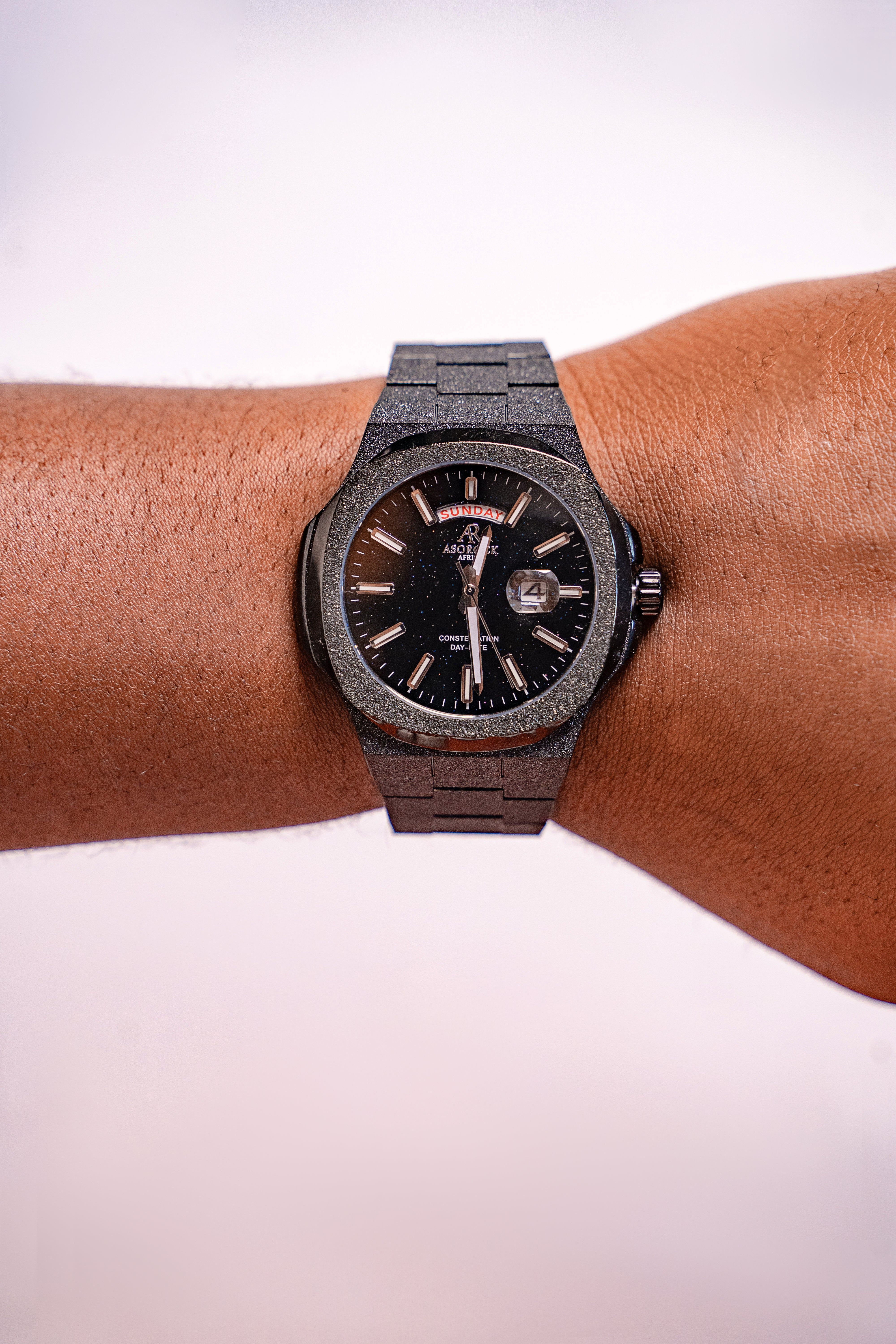  All Black frosted stardust Constellation Day-Date by ASOROCK WATCHES - Default Title - Bonton