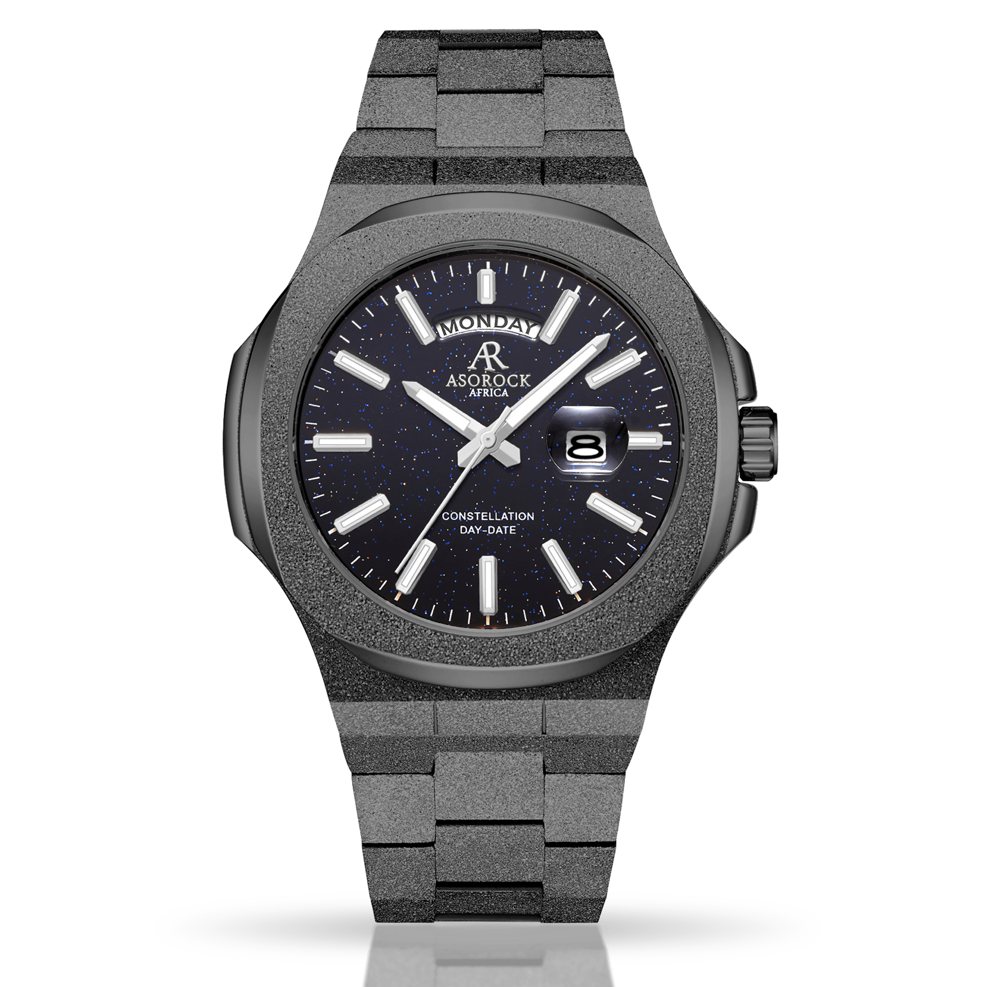  All Black frosted stardust Constellation Day-Date by ASOROCK WATCHES - Default Title - Bonton