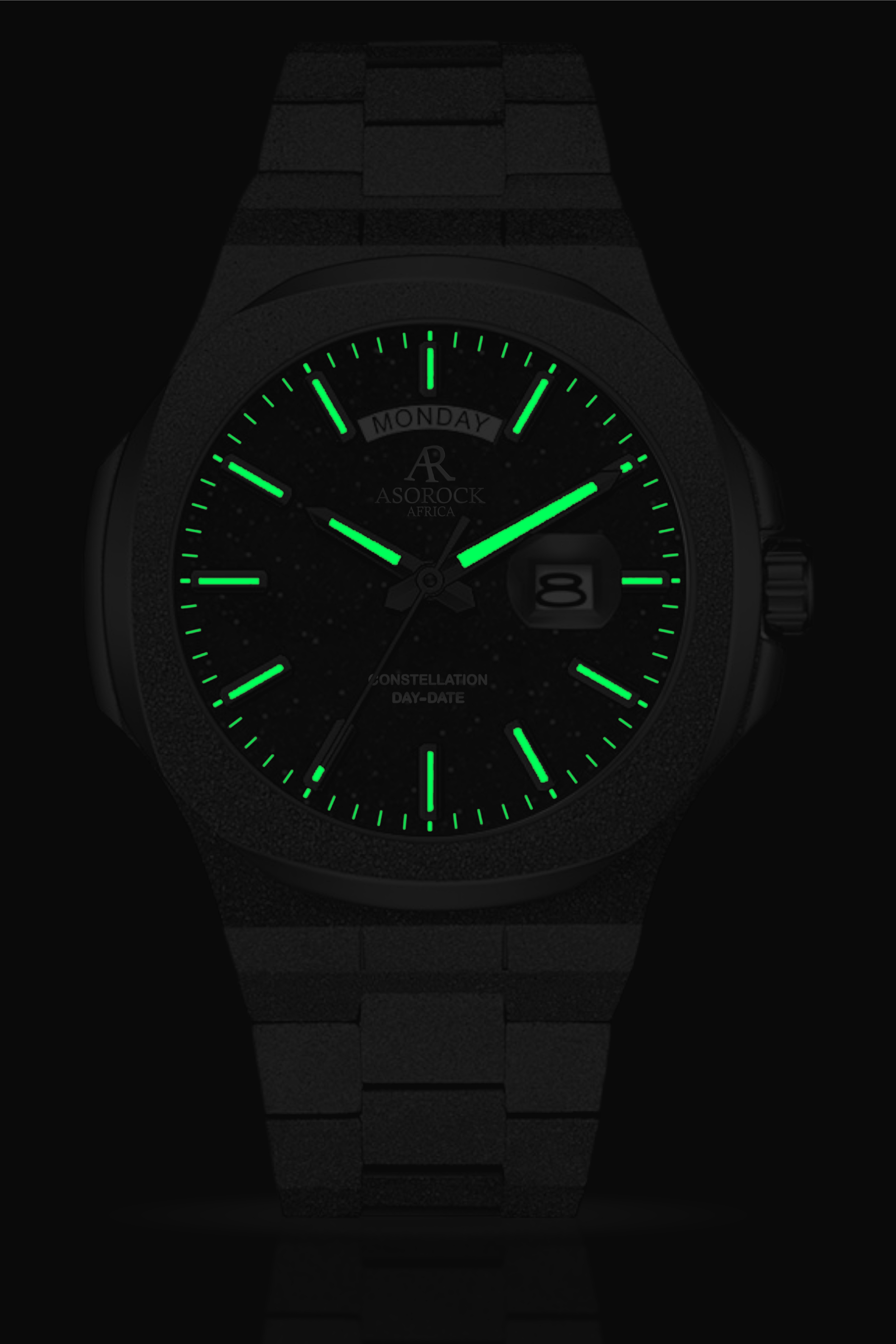  All Black frosted stardust Constellation Day-Date by ASOROCK WATCHES - Default Title - Bonton