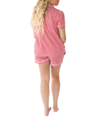 Lilly Red Gingham Women's Short Sleeve Shirt & Shorts Set