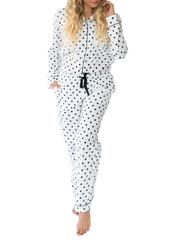 Myra Classic Dots Women's Long Sleeve Shirt & Pajama Set