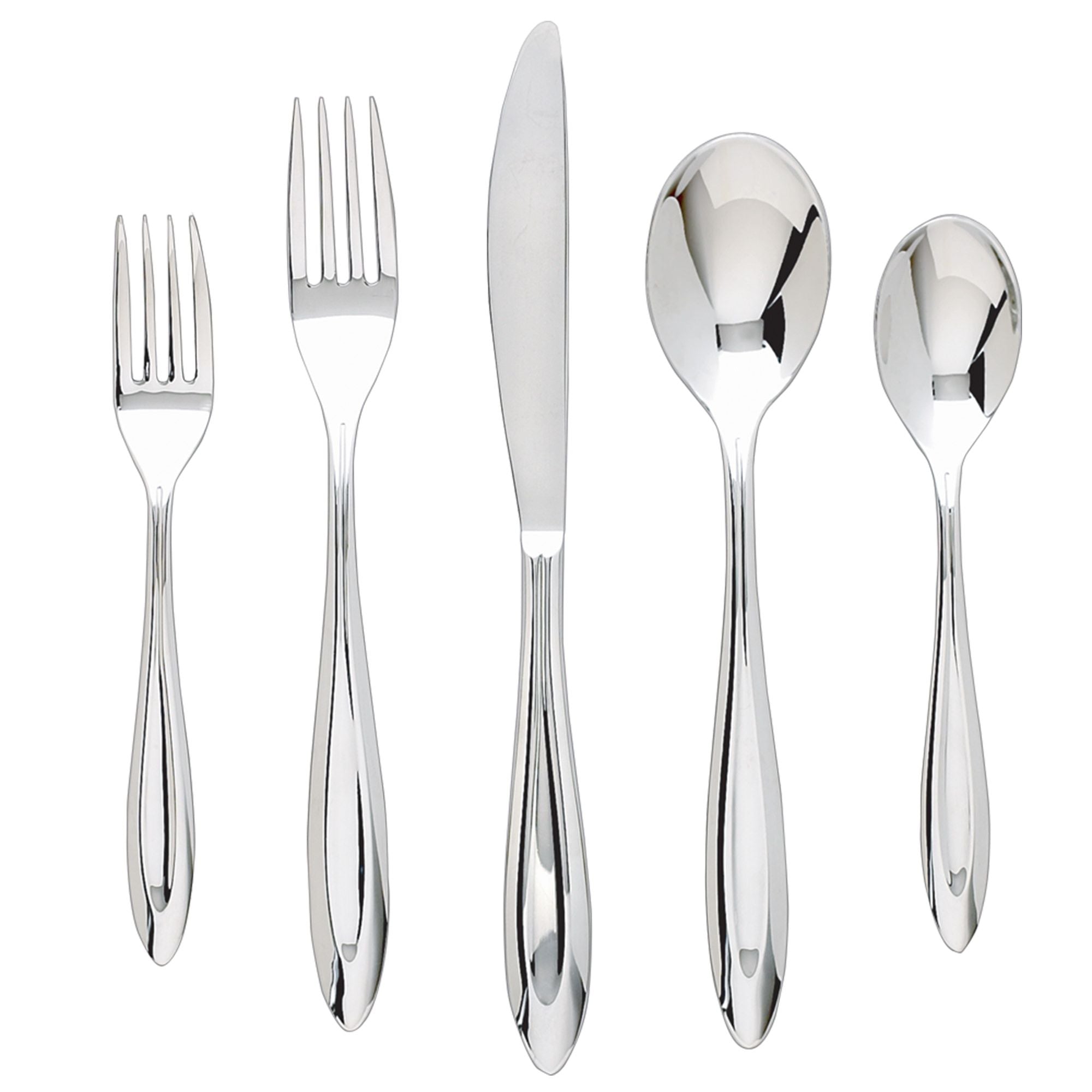  Ginkgo Fontur Flatware 20 Piece Set - Mirror Stainless - Bonton