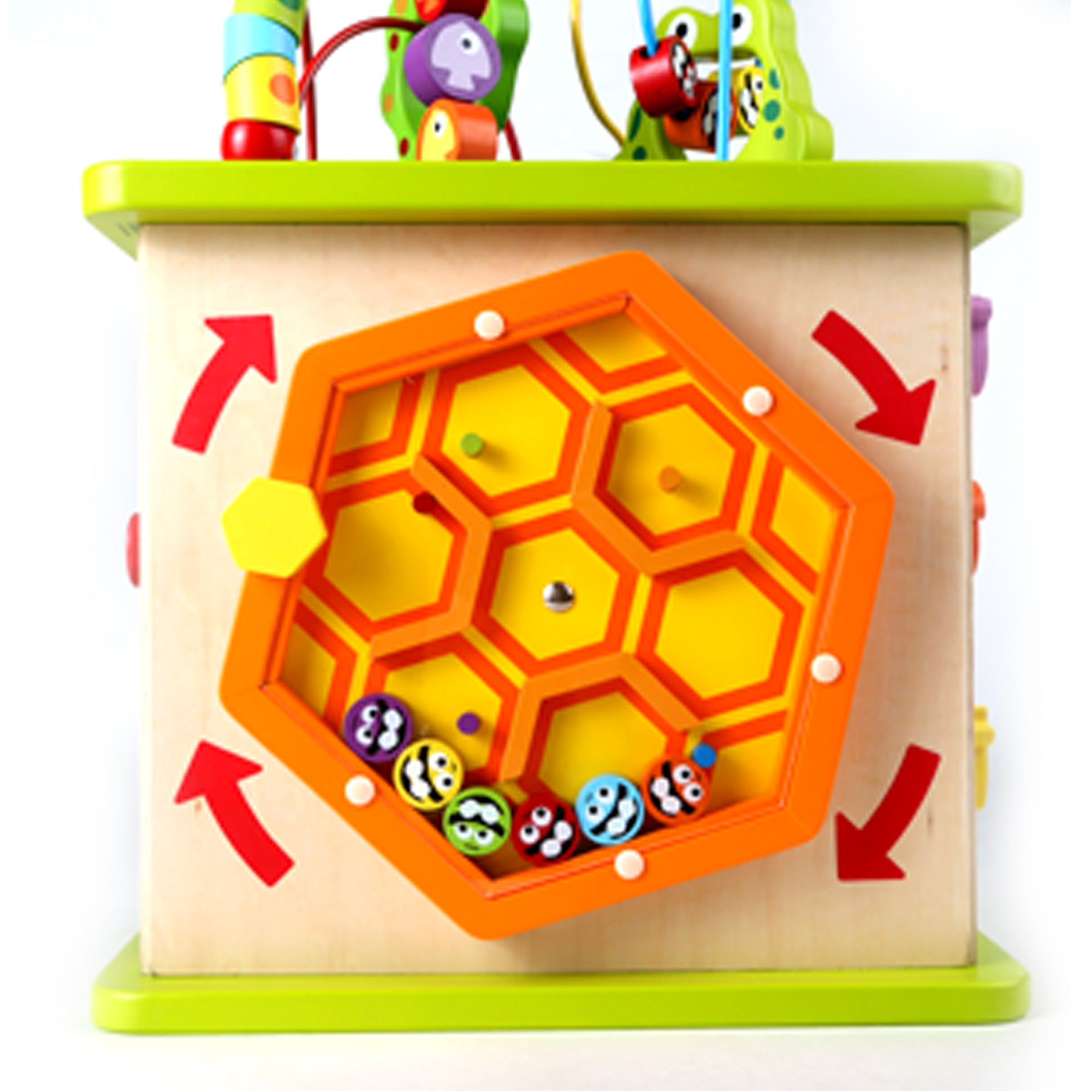  Hape Hape Country Critters 5-Sided Wooden Play Cube for Toddlers - Multi - Bonton