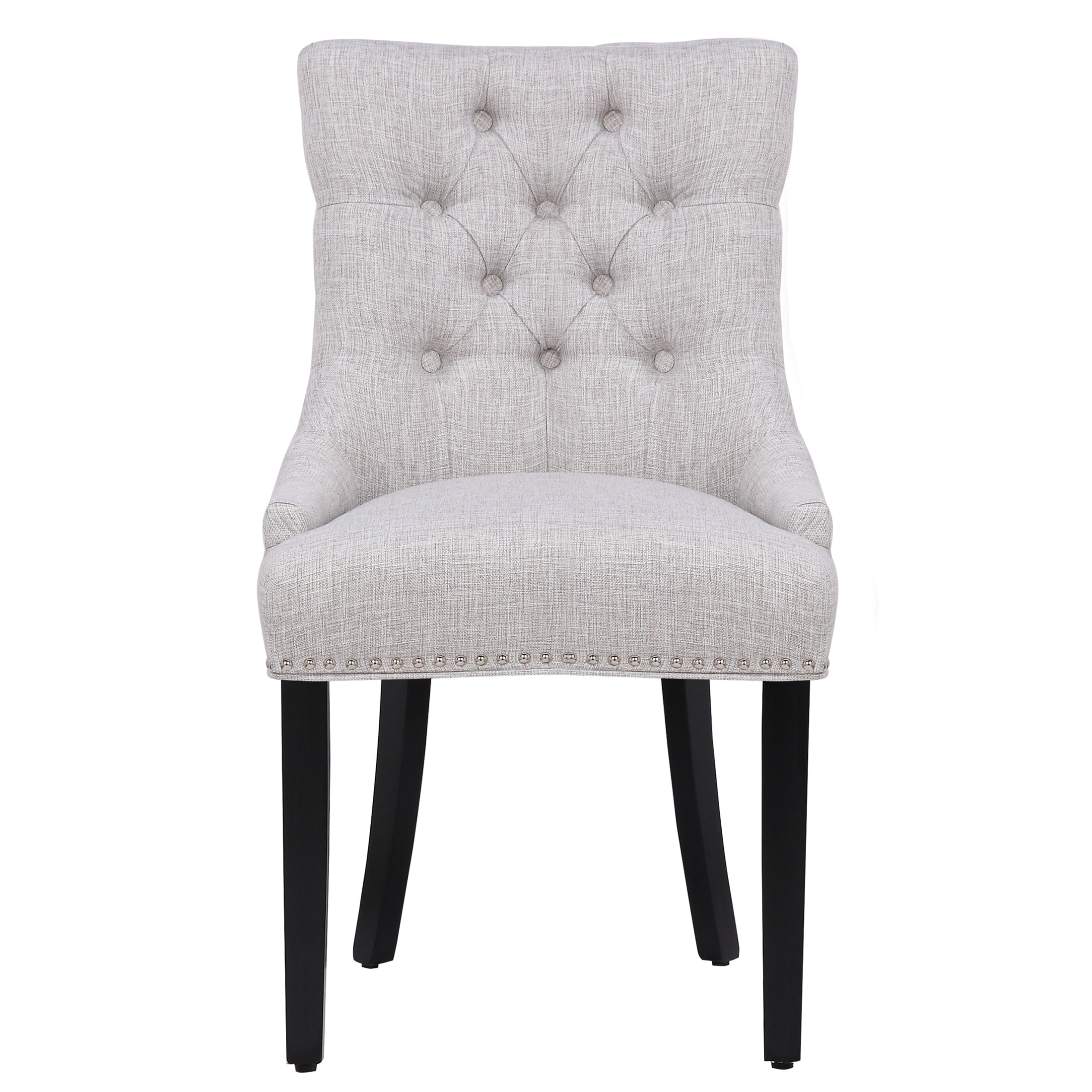  Westin Furniture Upholstered Wingback Button Tufted Dining Chair, Set of 2 - Gray - Bonton