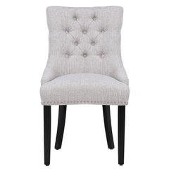 Upholstered Wingback Button Tufted Dining Chair, Set of 2