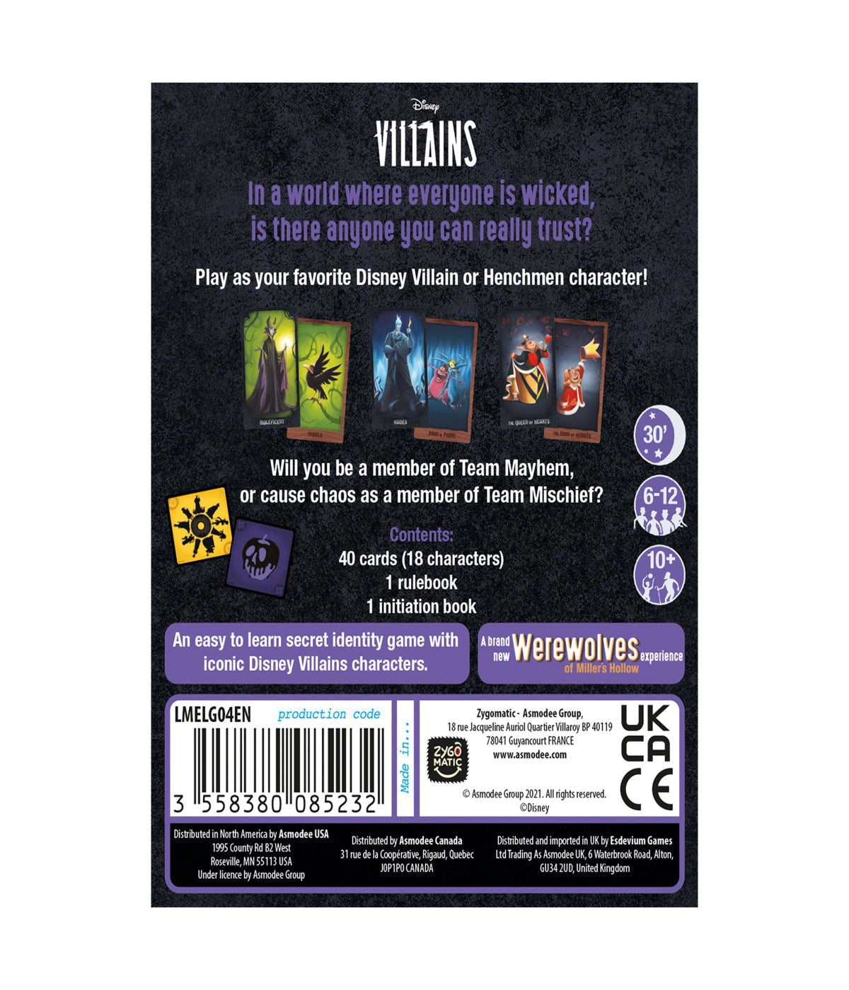  Gathering of the Wicked - Disney Villains: A Werewolves of Miller's Hollow Game Multi - Multi - Bonton