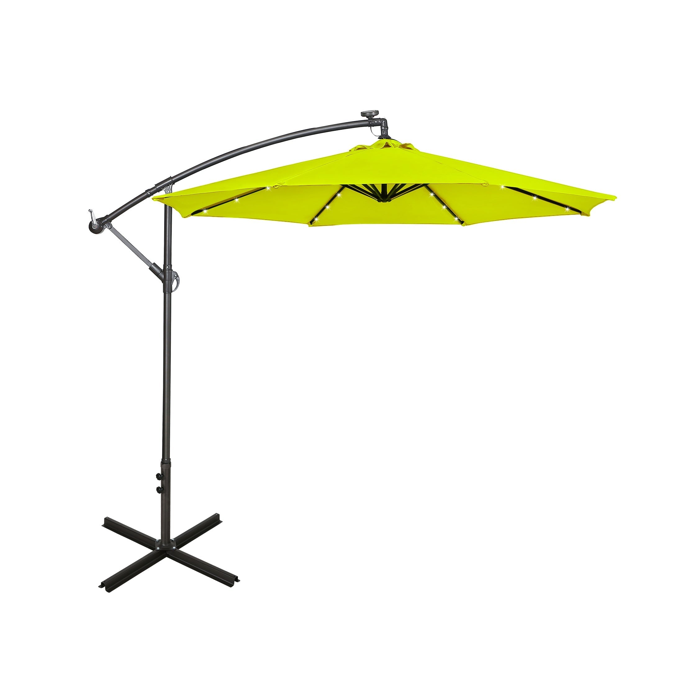  Westin Furniture 10 Ft Outdoor Patio Solar LED Cantilever Umbrella - Red - Bonton