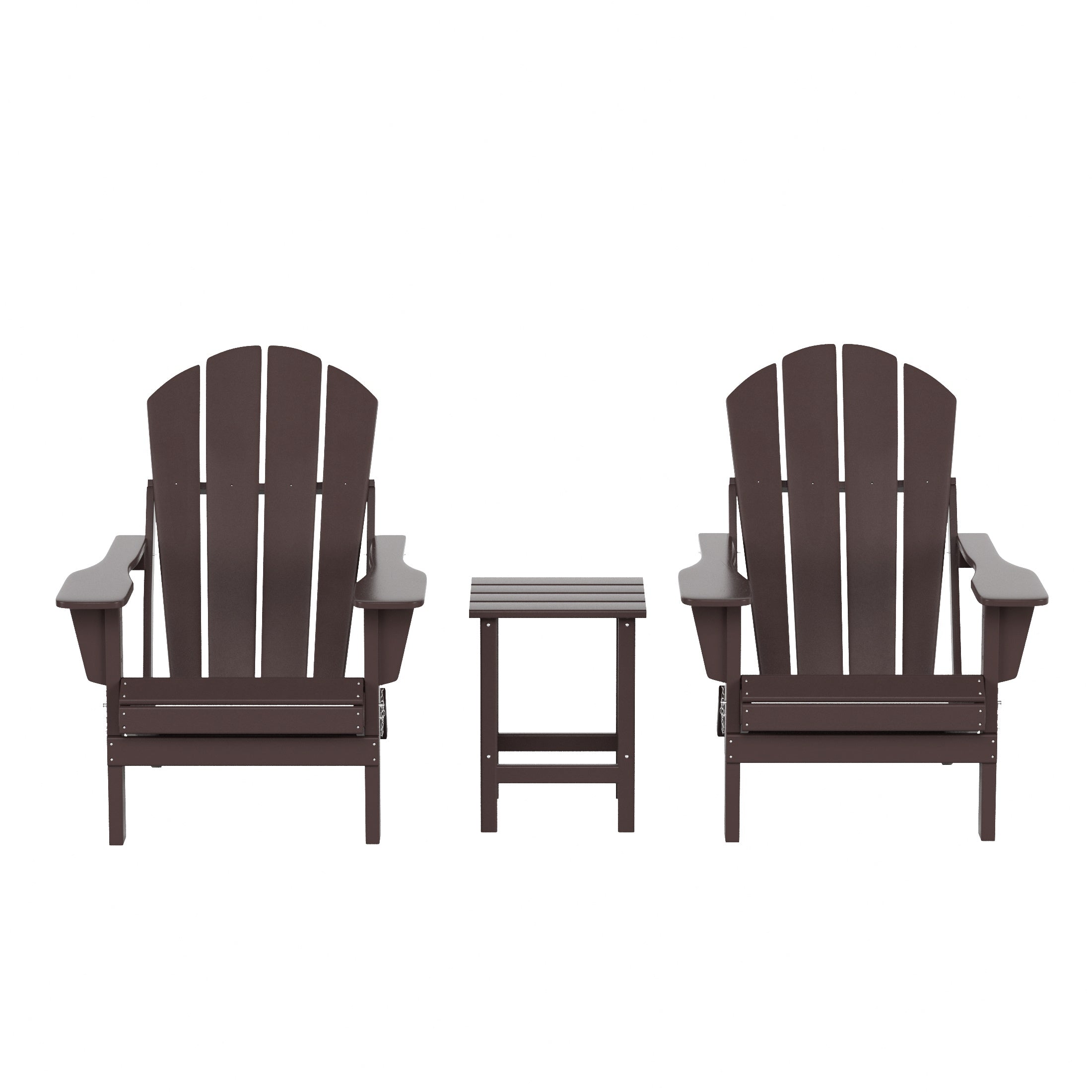  Westin Furniture 3-Piece Outdoor Patio Adirondack Conversation Seating Set - Black - Bonton