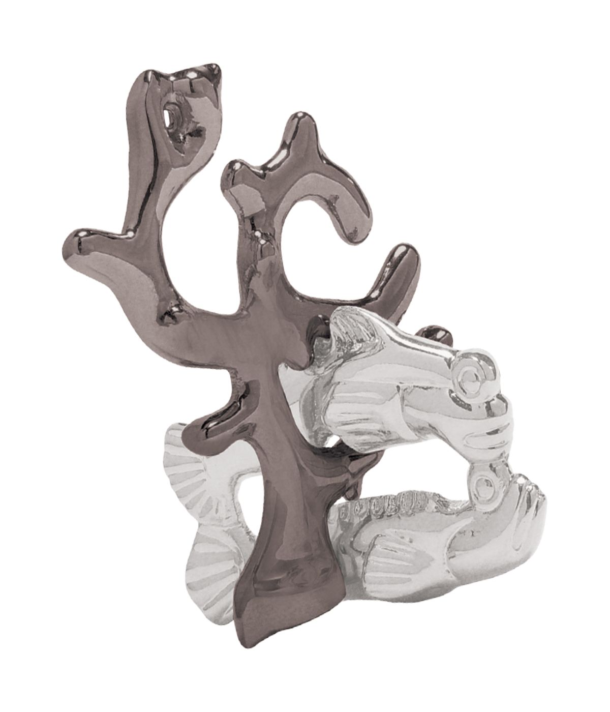  Hanayama Level 3 Cast Puzzle - Reef Gray/Silver - Gray/Silver - Bonton