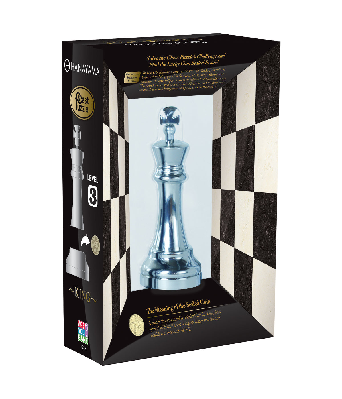  Hanayama Level 3 Cast Chess Puzzle - King Multi - Multi - Bonton