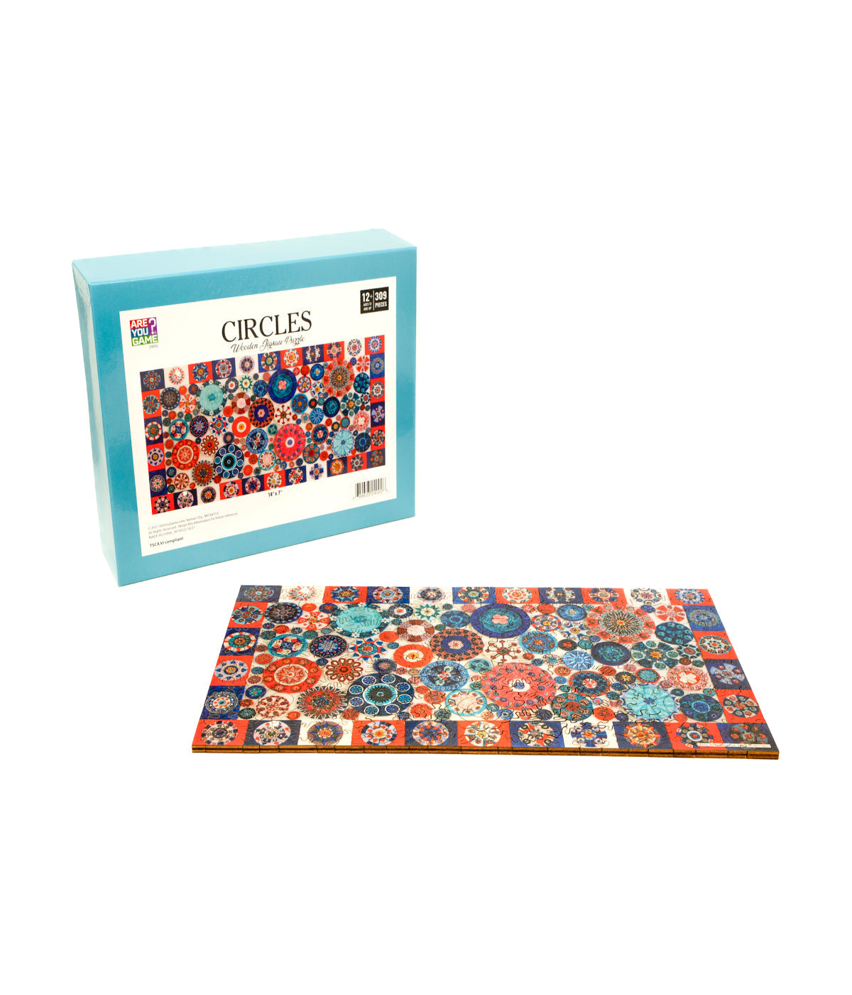 Wooden Jigsaw Puzzle - Circles: 309 Pcs Multi