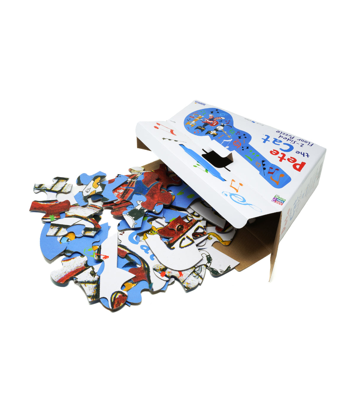  Pete the Cat 2-Sided Floor Puzzle Suitcase: 36 Pcs Multi - Multi - Bonton