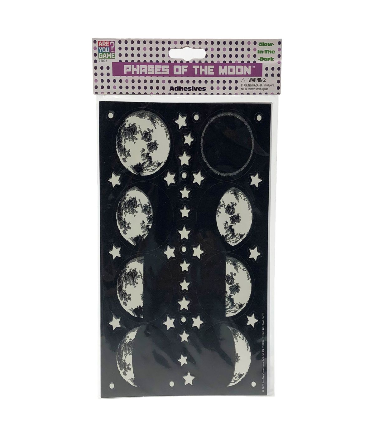  Glow-in-the-Dark Phases of the Moon Adhesives Multi - Multi - Bonton