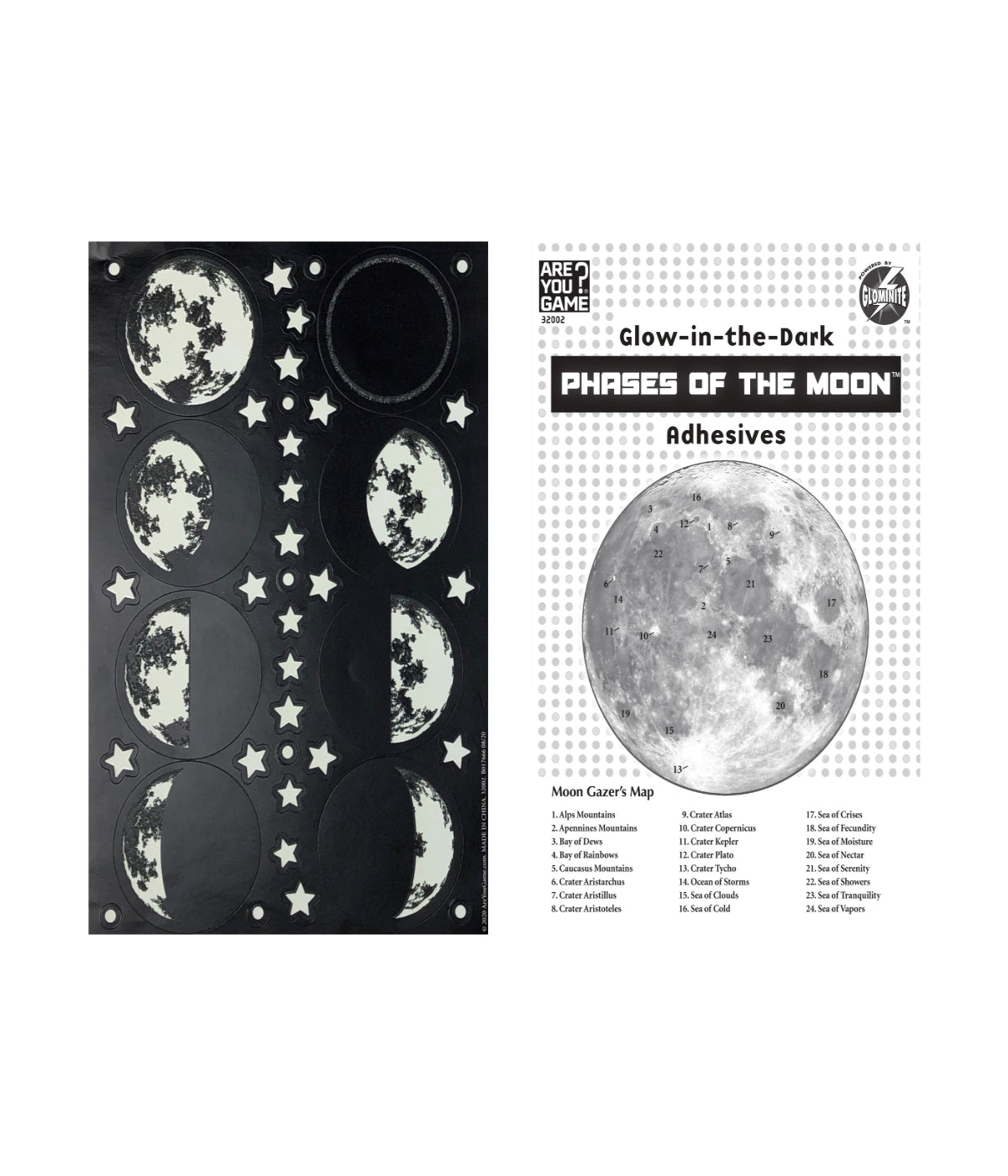  Glow-in-the-Dark Phases of the Moon Adhesives Multi - Multi - Bonton